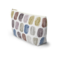 Watercolor Leaf Stamp Accessory Pouch w T-bottom in Purple
